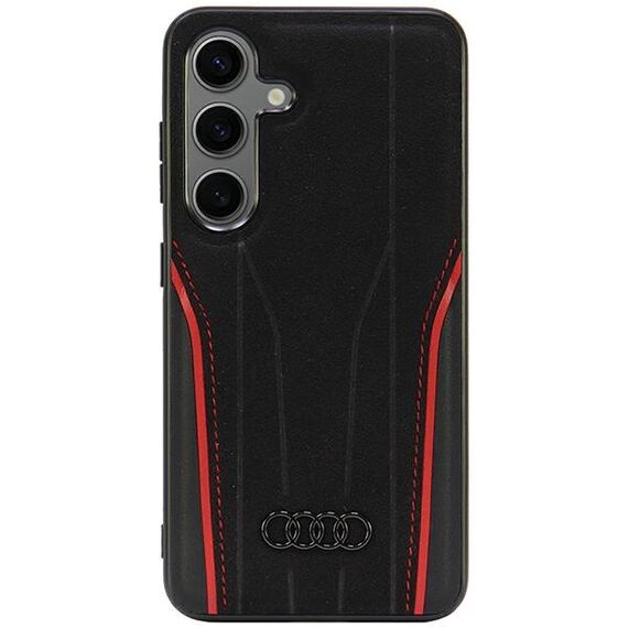 Audi Genuine Leather MagSafe S24 S921 black-red hardcase AU-TPUPCS24-R8/D3-RD