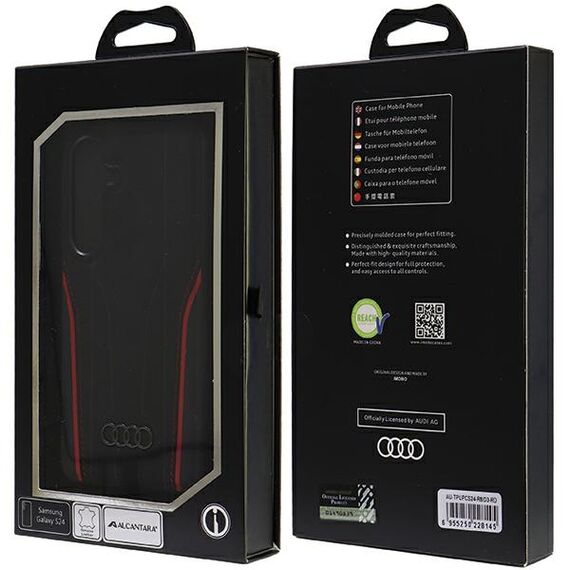 Audi Genuine Leather MagSafe S24 S921 black-red hardcase AU-TPUPCS24-R8/D3-RD