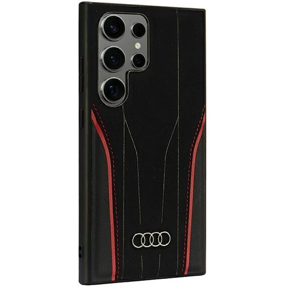 Audi Genuine Leather MagSafe S24 Ultra S928 black-red hardcase AU-TPUPCS24U-R8/D3-RD
