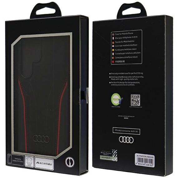Audi Genuine Leather MagSafe S24 Ultra S928 black-red hardcase AU-TPUPCS24U-R8/D3-RD