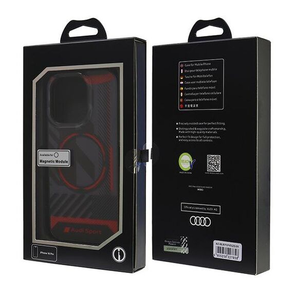 Audi IML Sport MagSafe iPhone 16 Pro 6.3" black/black hardcase AUS-IMLMIP16P-RSQ/D2-BK