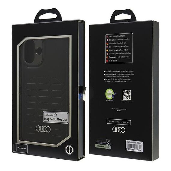 Audi Synthetic Leather MagSafe iPhone 16 Plus 6.7" black/black hardcase AU-TPUPCMIP16M-GT/D3-BK