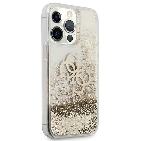 Guess 4G Big Liquid Glitter case for iPhone 13 Pro Max 6.7" - gold | Techbox