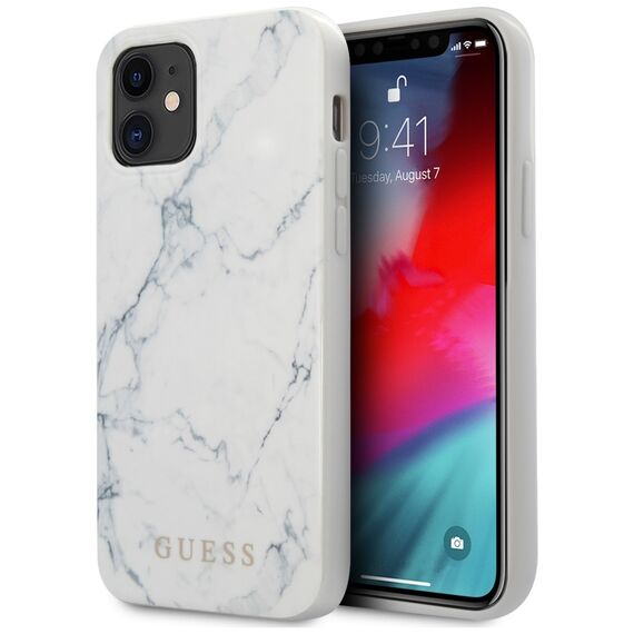 Guess Marble Case for iPhone 12 mini 5.4" - White - Uncategorized Cases (2) - Cases - Techbox