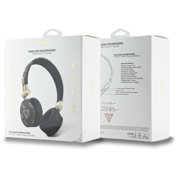 Guess Bluetooth ENC GUBH70E4PTMK on-ear headphones black/black 4G Triangle Round Shape