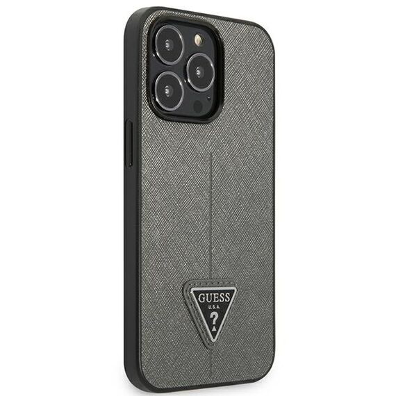 Guess Saffiano Triangle Logo case for iPhone 13 Pro Max 6.7" - silver - Uncategorized Cases (2) - Cases - Techbox