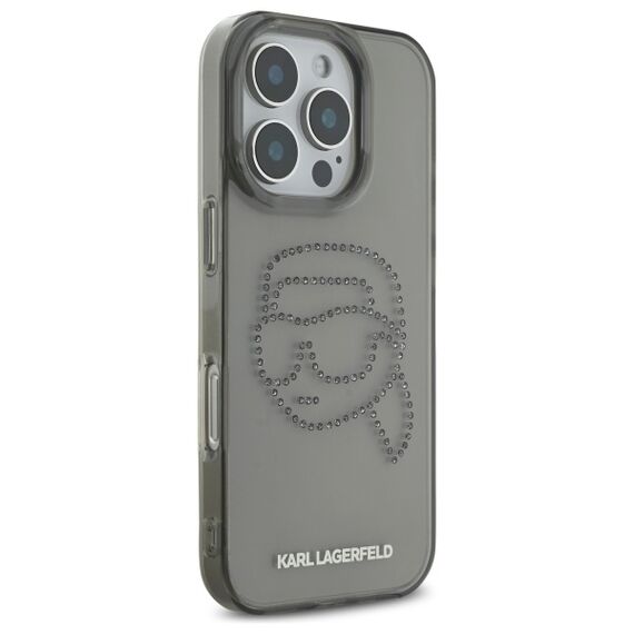 Karl Lagerfeld KLHCP16XHKHDCELK iPhone 16 Pro Max 6.9" black/black hardcase IML Rhinestones Karl Head