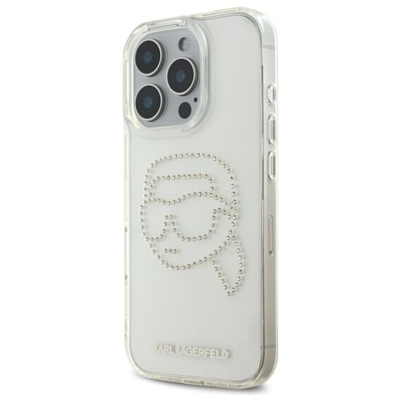 Karl Lagerfeld KLHCP16XHKHDCELT iPhone 16 Pro Max 6.9" transparent hardcase IML Rhinestones Karl Head
