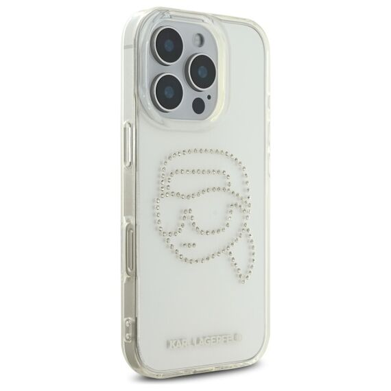 Karl Lagerfeld KLHCP16XHKHDCELT iPhone 16 Pro Max 6.9" transparent hardcase IML Rhinestones Karl Head