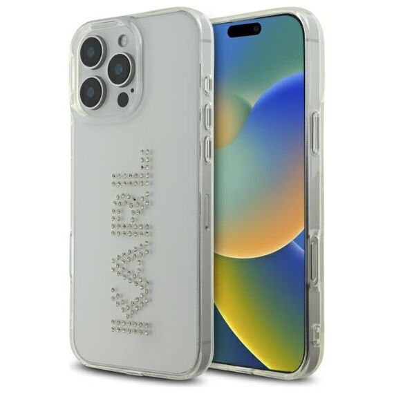 Karl Lagerfeld KLHCP16XHKLSTDCT iPhone 16 Pro Max 6.9" Clear Hard Case IML Rhinestones Logo - Apple Cases - Cases - Techbox