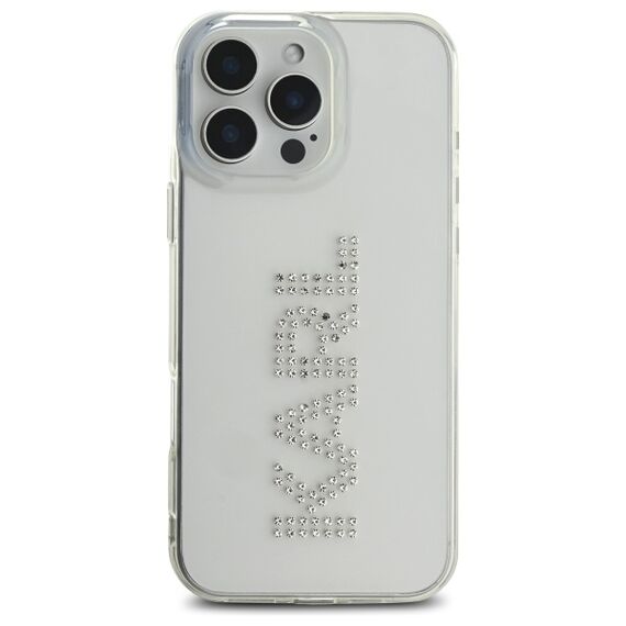 Karl Lagerfeld KLHCP16XHKLSTDCT iPhone 16 Pro Max 6.9" Clear Hard Case IML Rhinestones Logo - Apple Cases - Cases - Techbox