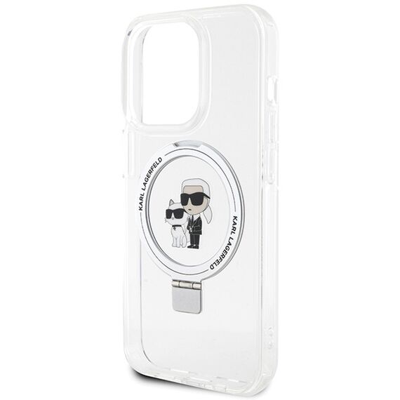 Karl Lagerfeld KLHMP15LHMRSKCH iPhone 15 Pro 6.1" white/white hardcase Ring Stand Karl&amp;Choupette MagSafe