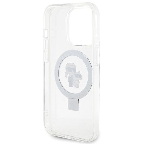 Karl Lagerfeld KLHMP15LHMRSKCH iPhone 15 Pro 6.1" white/white hardcase Ring Stand Karl&amp;Choupette MagSafe