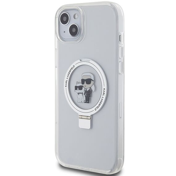 Karl Lagerfeld KLHMP15MHMRSKCH iPhone 15 Plus / 14 Plus 6.7" white/white hardcase Ring Stand Karl&amp;Choupette MagSafe
