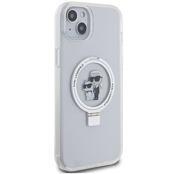 Karl Lagerfeld KLHMP15MHMRSKCH iPhone 15 Plus / 14 Plus 6.7" white/white hardcase Ring Stand Karl&amp;Choupette MagSafe