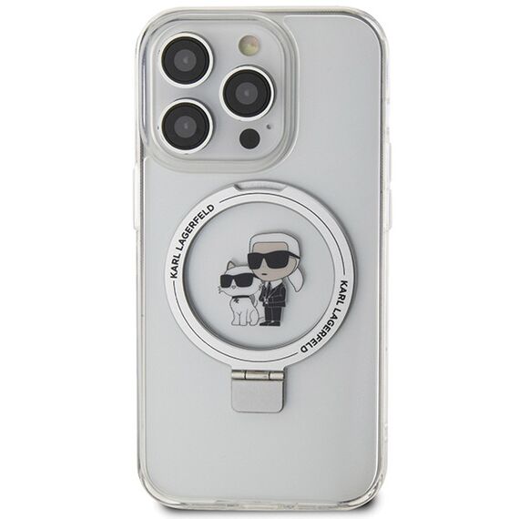 Karl Lagerfeld KLHMP15XHMRSKCH iPhone 15 Pro Max 6.7" white/white hardcase Ring Stand Karl&amp;Choupette MagSafe