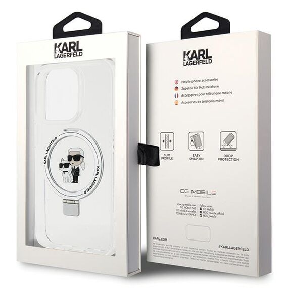 Karl Lagerfeld KLHMP15XHMRSKCH iPhone 15 Pro Max 6.7" white/white hardcase Ring Stand Karl&amp;Choupette MagSafe