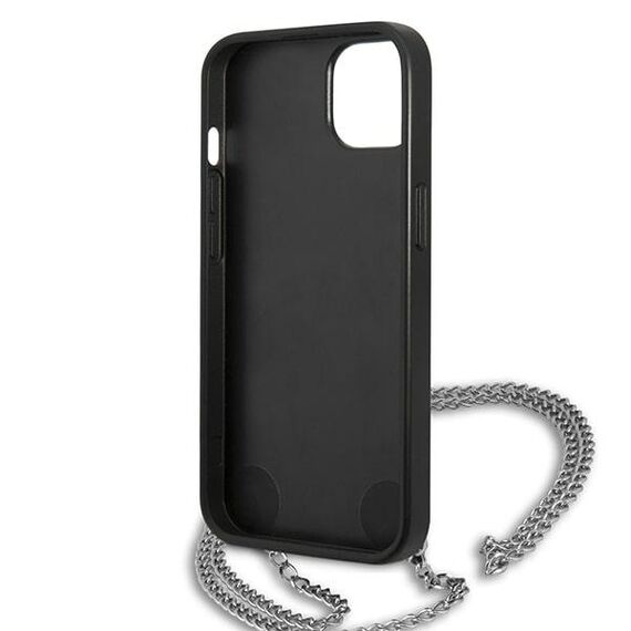 Karl Lagerfeld Leather Textured and Chain Case for iPhone 13 / 14 / 15 6.1" - Black | Techbox