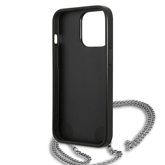 Karl Lagerfeld Leather Textured and Chain Case for iPhone 13 Pro Max 6.7" - Black | Techbox