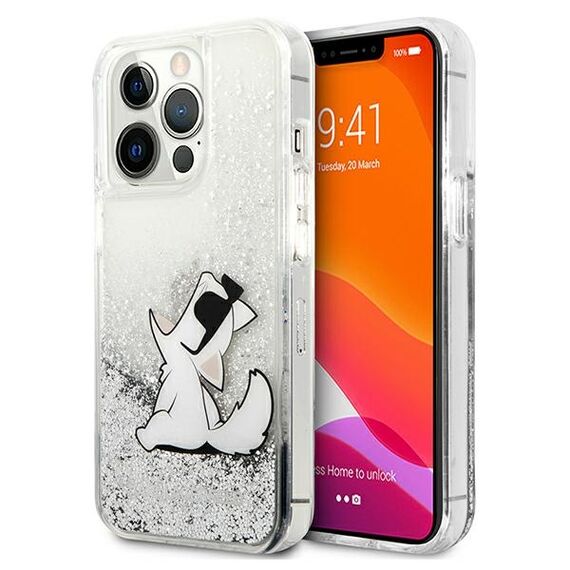 Karl Lagerfeld Liquid Glitter Choupette Fun case for iPhone 13 Pro Max 6.7" - silver - Uncategorized Cases (2) - Cases - Techbox