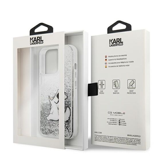 Karl Lagerfeld Liquid Glitter Choupette Fun case for iPhone 13 Pro Max 6.7" - silver - Uncategorized Cases (2) - Cases - Techbox
