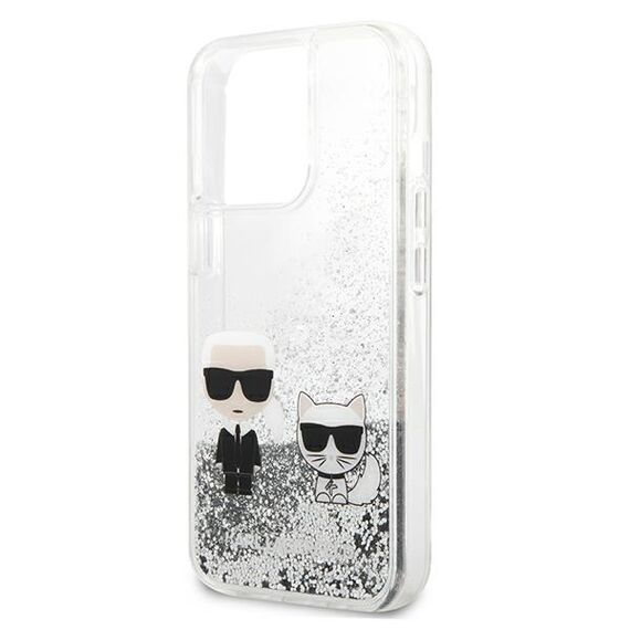 Karl Lagerfeld Liquid Glitter Karl&amp;Choupette case for iPhone 13 Pro Max 6.7" - silver - Uncategorized Cases (2) - Cases - Techbox