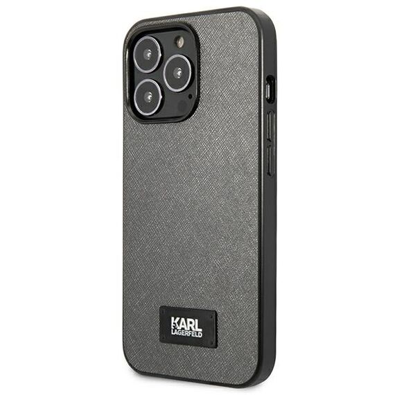 Karl Lagerfeld Saffiano Plaque case for iPhone 13 Pro / 13 6.1" - silver - Uncategorized Cases (2) - Cases - Techbox