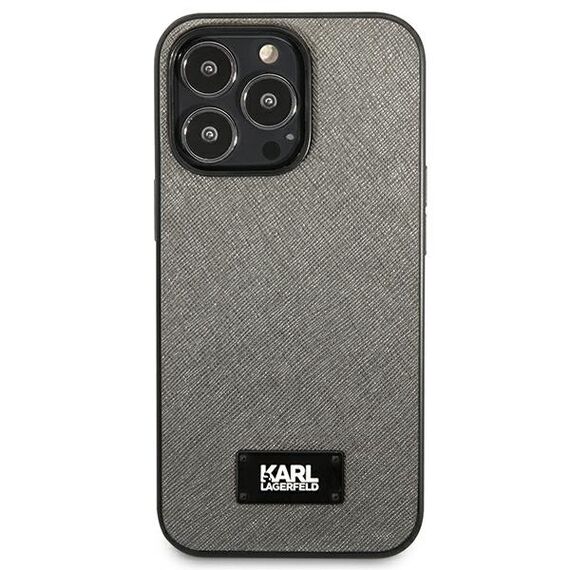Karl Lagerfeld Saffiano Plaque case for iPhone 13 Pro / 13 6.1" - silver - Uncategorized Cases (2) - Cases - Techbox