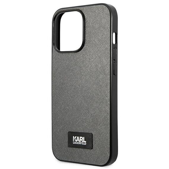 Karl Lagerfeld Saffiano Plaque case for iPhone 13 Pro / 13 6.1" - silver - Uncategorized Cases (2) - Cases - Techbox