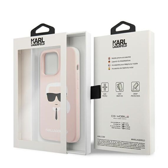 Karl Lagerfeld Silicone Karl`s Head Case for iPhone 13 Pro / 13 6.1" - Light Pink | Techbox