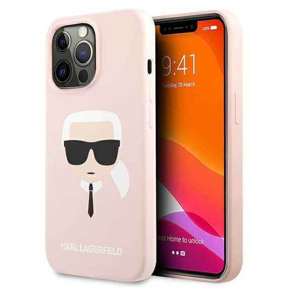 Karl Lagerfeld Silicone Karl`s Head Case for iPhone 13 Pro Max 6.7" - Light Pink | Techbox