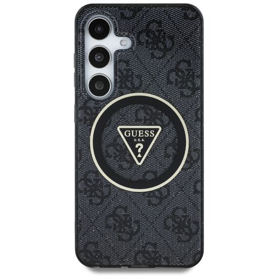 Guess 4G Glitter Triangle Buttons MagSafe Case for Samsung Galaxy S25 Plus Black | Techbox