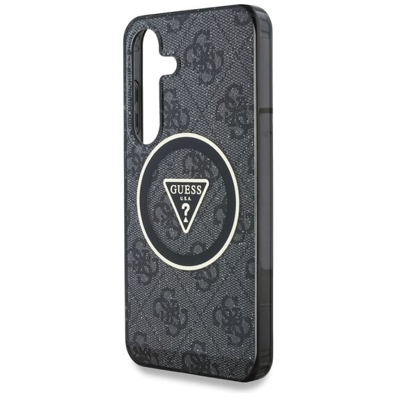 Guess 4G Glitter Triangle Buttons MagSafe Case for Samsung Galaxy S25 Plus Black | Techbox
