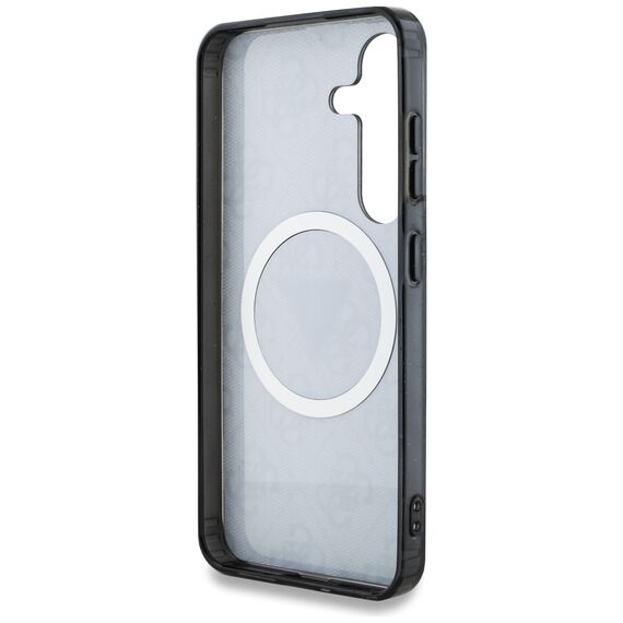 Guess 4G Glitter Triangle Buttons MagSafe Case for Samsung Galaxy S25 Plus Black | Techbox