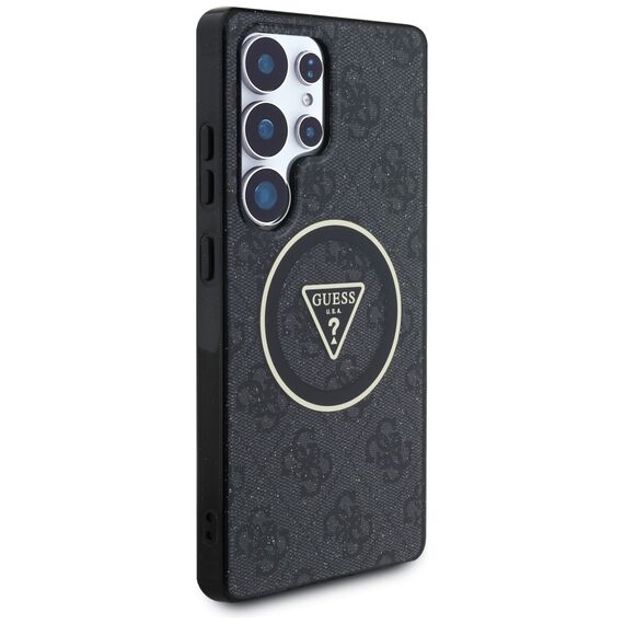 Guess 4G Glitter Triangle Buttons MagSafe Case for Samsung Galaxy S25 Ultra Black | Techbox