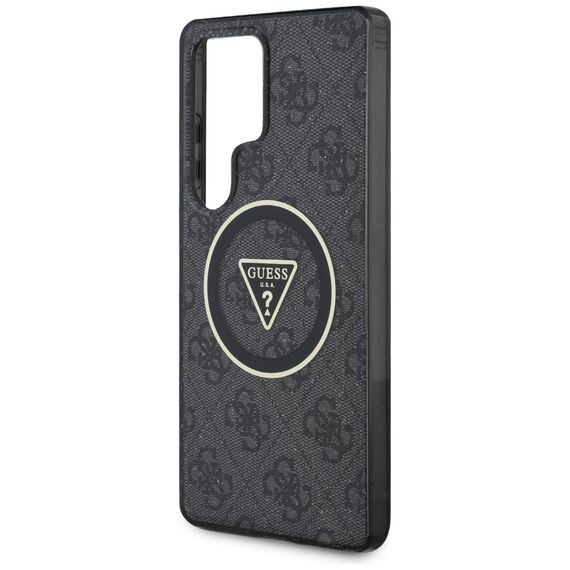 Guess 4G Glitter Triangle Buttons MagSafe Case for Samsung Galaxy S25 Ultra Black | Techbox