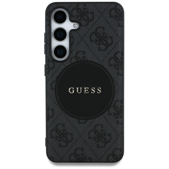 Guess 4G Round Patch Classic Logo MagSafe case for Samsung Galaxy S25 Plus black | Techbox