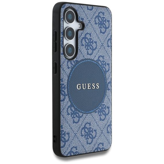 Guess 4G Round Patch Classic Logo MagSafe case for Samsung Galaxy S25 Plus blue | Techbox