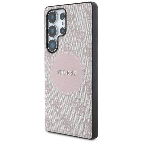 Guess 4G Round Patch Classic Logo MagSafe Case for Samsung Galaxy S25 Ultra Pink | Techbox