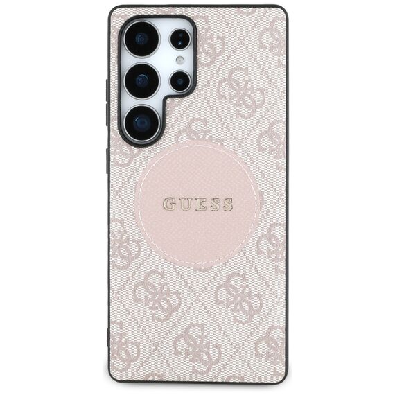 Guess 4G Round Patch Classic Logo MagSafe Case for Samsung Galaxy S25 Ultra Pink | Techbox