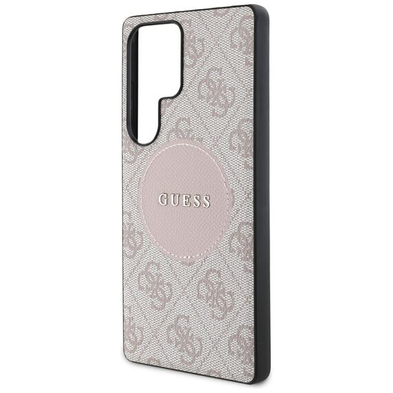 Guess 4G Round Patch Classic Logo MagSafe Case for Samsung Galaxy S25 Ultra Pink | Techbox