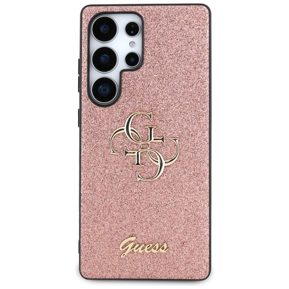 Guess Fixed Glitter Big 4G Metal Logo Case for Samsung Galaxy S25 Ultra Pink - Samsung Cases - Cases - Techbox