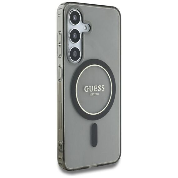 Guess Glitter Circle Classic Logo MagSafe case for Samsung Galaxy S25 black | Techbox