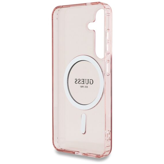Guess Glitter Circle Classic Logo MagSafe Case for Samsung Galaxy S25 Pink | Techbox