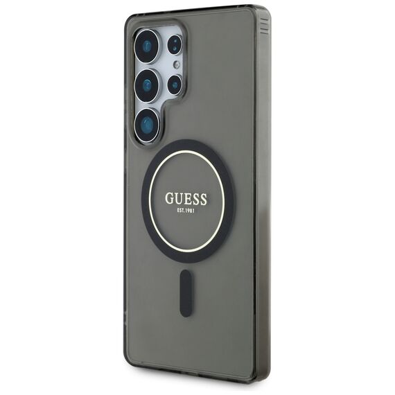 Guess Glitter Circle Classic Logo MagSafe case for Samsung Galaxy S25 Ultra black - Samsung Cases - Cases - Techbox