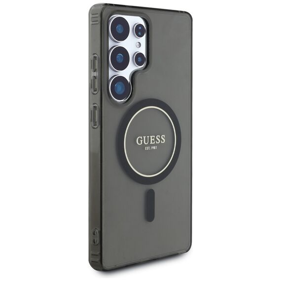 Guess Glitter Circle Classic Logo MagSafe case for Samsung Galaxy S25 Ultra black - Samsung Cases - Cases - Techbox