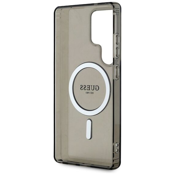 Guess Glitter Circle Classic Logo MagSafe case for Samsung Galaxy S25 Ultra black - Samsung Cases - Cases - Techbox