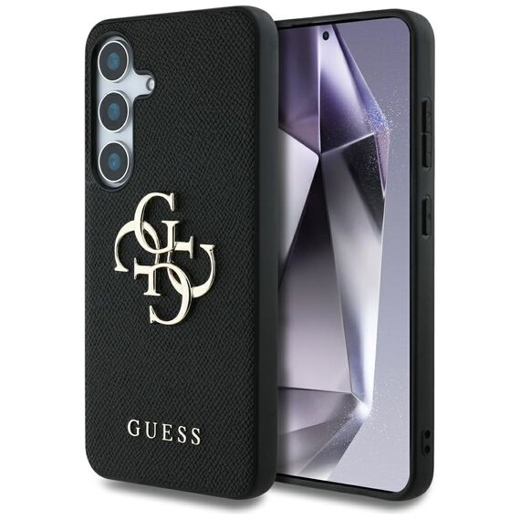 Guess Grained Big 4G Logo Small Classic Logo case for Samsung Galaxy S25 Plus black | Techbox