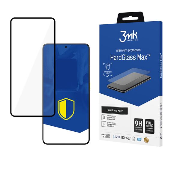 Tempered glass 3mk HardGlass Max Black for Xiaomi Poco X7 Pro - Uncategorized Screen Protection (2) - Screen & Camera Protection - Techbox