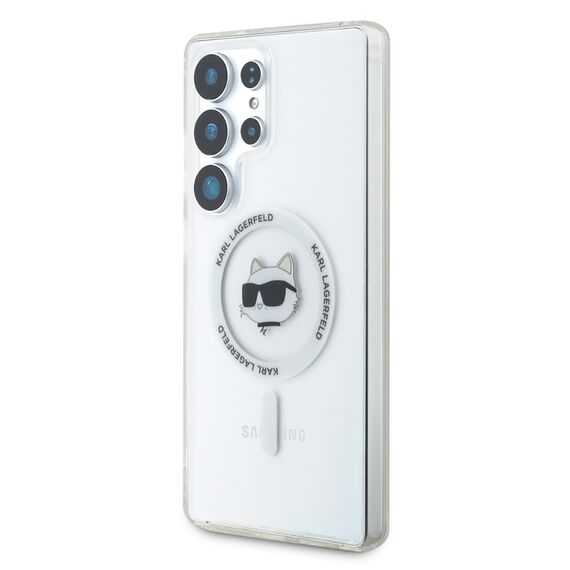 Case Karl Lagerfeld Button Choupette Head Printed Logo MagSafe Samsung Galaxy S25 Ultra white | Techbox